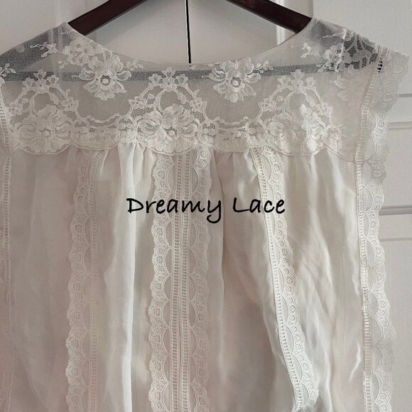 Vintage Jessica McClintock Short Ivory Dress Size 12 ,Court House Wedding Dress - Picture 6 of 16